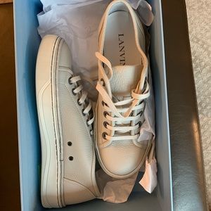 Lanvin Men’s Bullskin Grained Leather Sneakers